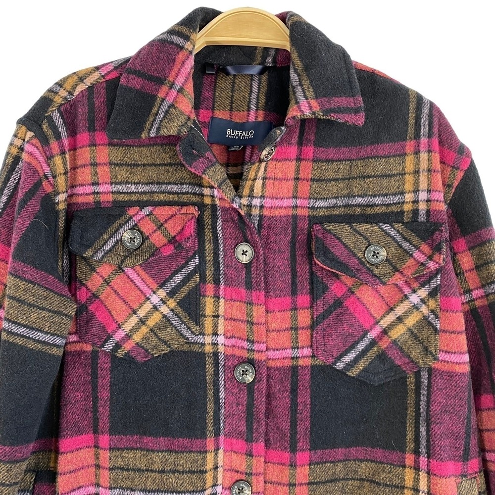 Buffalo David Bitton Lumberjack Plaid Flannel Shacket Shirt Jacket Women S Pink